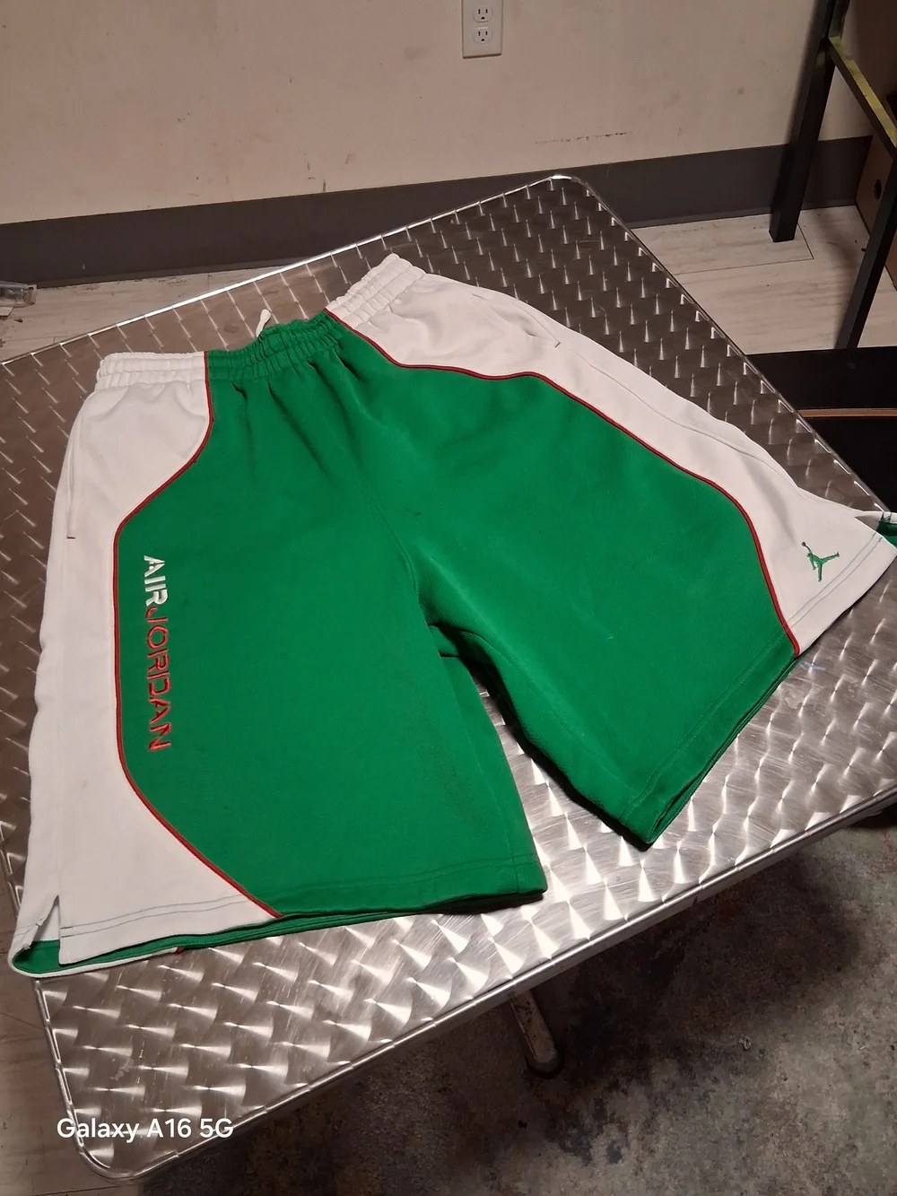 Jordan Green, White & Red Athletic Shorts with Jumpman